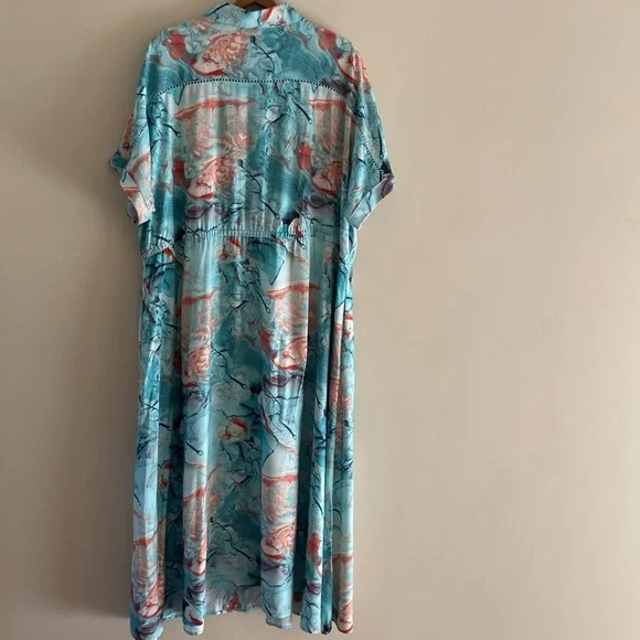 Soft Surroundings Blue and Pink Maxi Dress - Picture 6 of 9